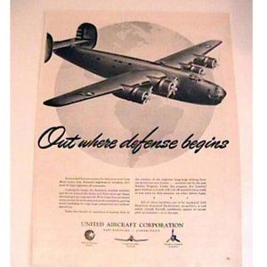 1941 United Aircraft Bomber Plane Mag Print Ad